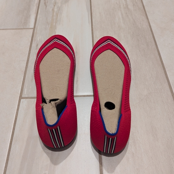 Rothy's The Flat Red Stripe Cherry 9.5 like new - Picture 3 of 8